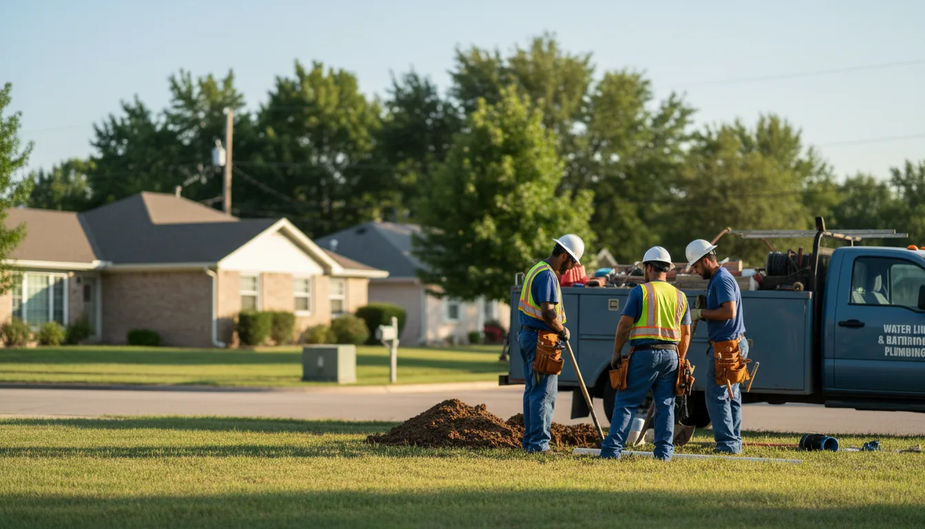 Residential water line and bathroom plumbing service in Tennyson, IN